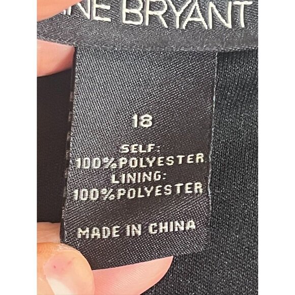 Lane Bryant Dress 18 Black Tank Midi Crinkle Neutral Minimalist Capsule Staple - Picture 3 of 13